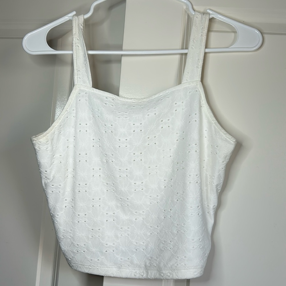 Medium Wallflower White Cropped Tank